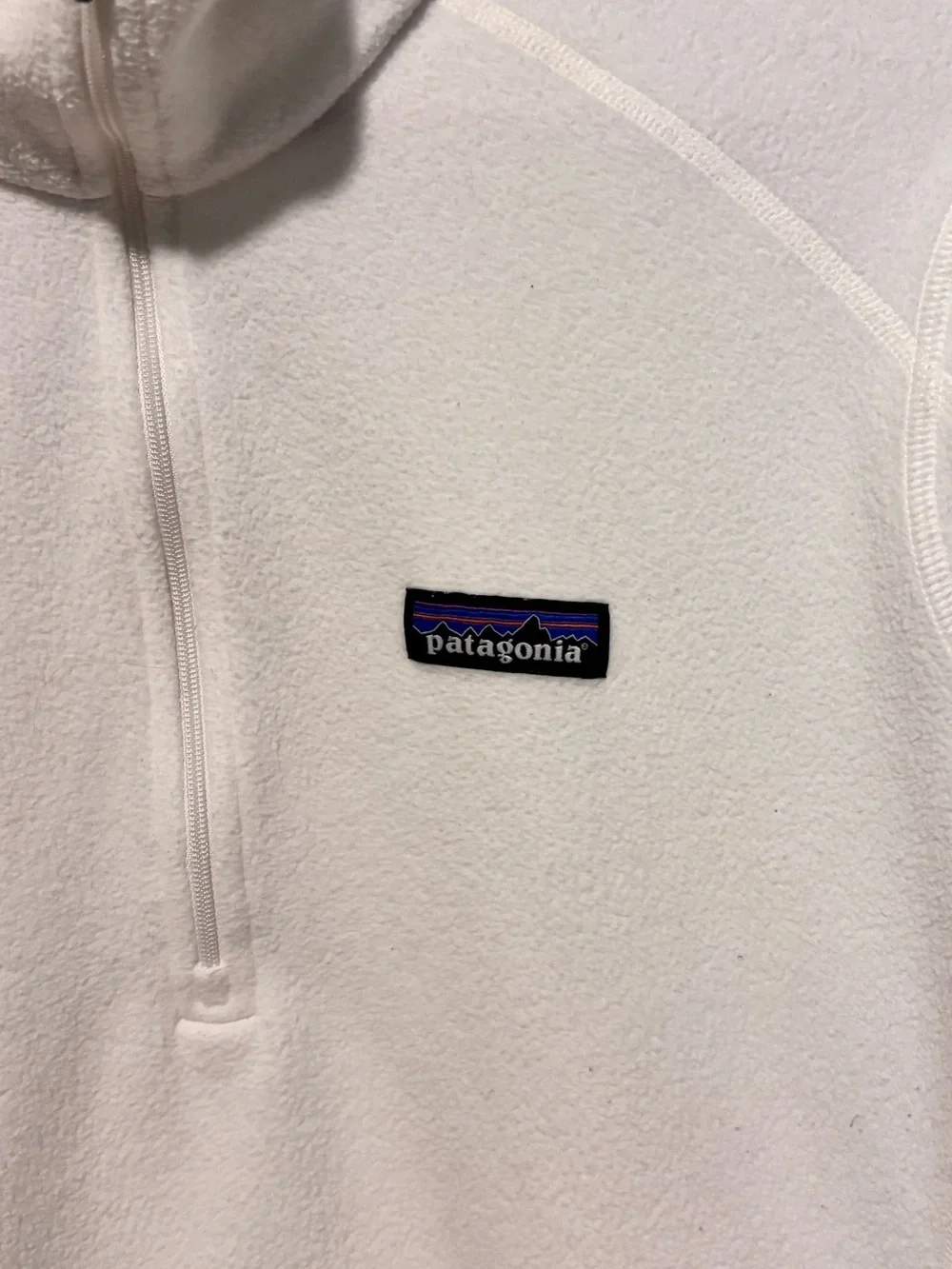 Patagonia Women's micro D  lwhite Half-Zip Fleece Pullover Sz  large - Picture 4 of 9